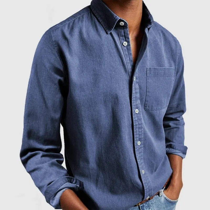 2024 Men’s Long Sleeve Shirt with Lapel – Stylish & Comfortable New Arrival