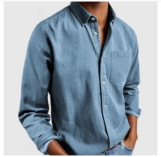 2024 Men’s Long Sleeve Shirt with Lapel – Stylish & Comfortable New Arrival