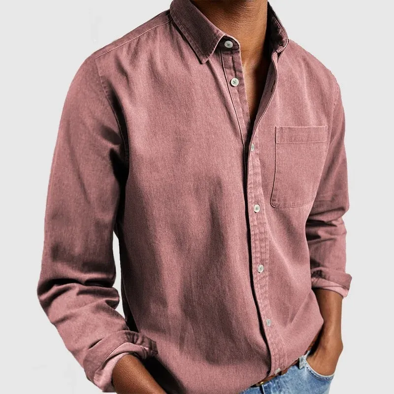 2024 Men’s Long Sleeve Shirt with Lapel – Stylish & Comfortable New Arrival