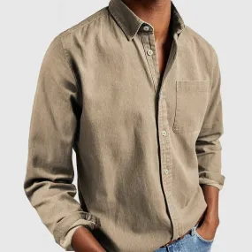2024 Men’s Long Sleeve Shirt with Lapel – Stylish & Comfortable New Arrival