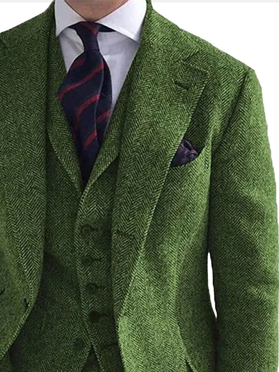【24-hour shipping】Men's Herringbone Double-Sided Tweed Casual Blazer
