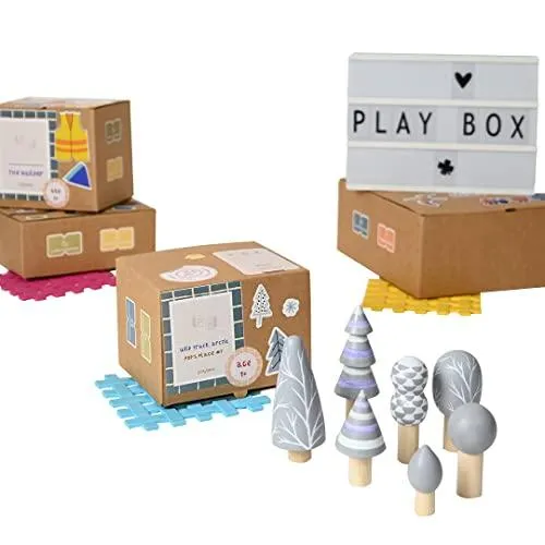 5 Pcs Wooden Arctic Tree Toy Set Wooden Forest Various Sizes Pretend Play Natural Wood Trees Creative Children's Arts Toy