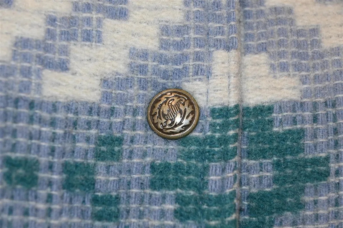 90s Woolrich Blue Gray Aztec Blanket Coat Women's Medium