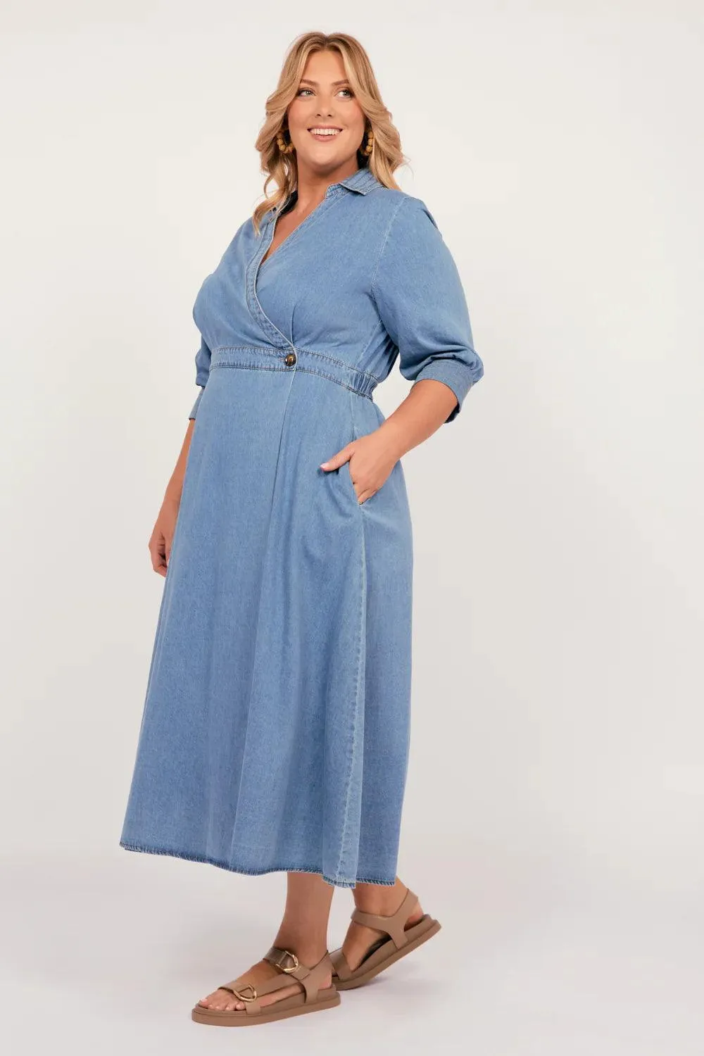 ADRIFT WENDY CHAMBRAY DRESS