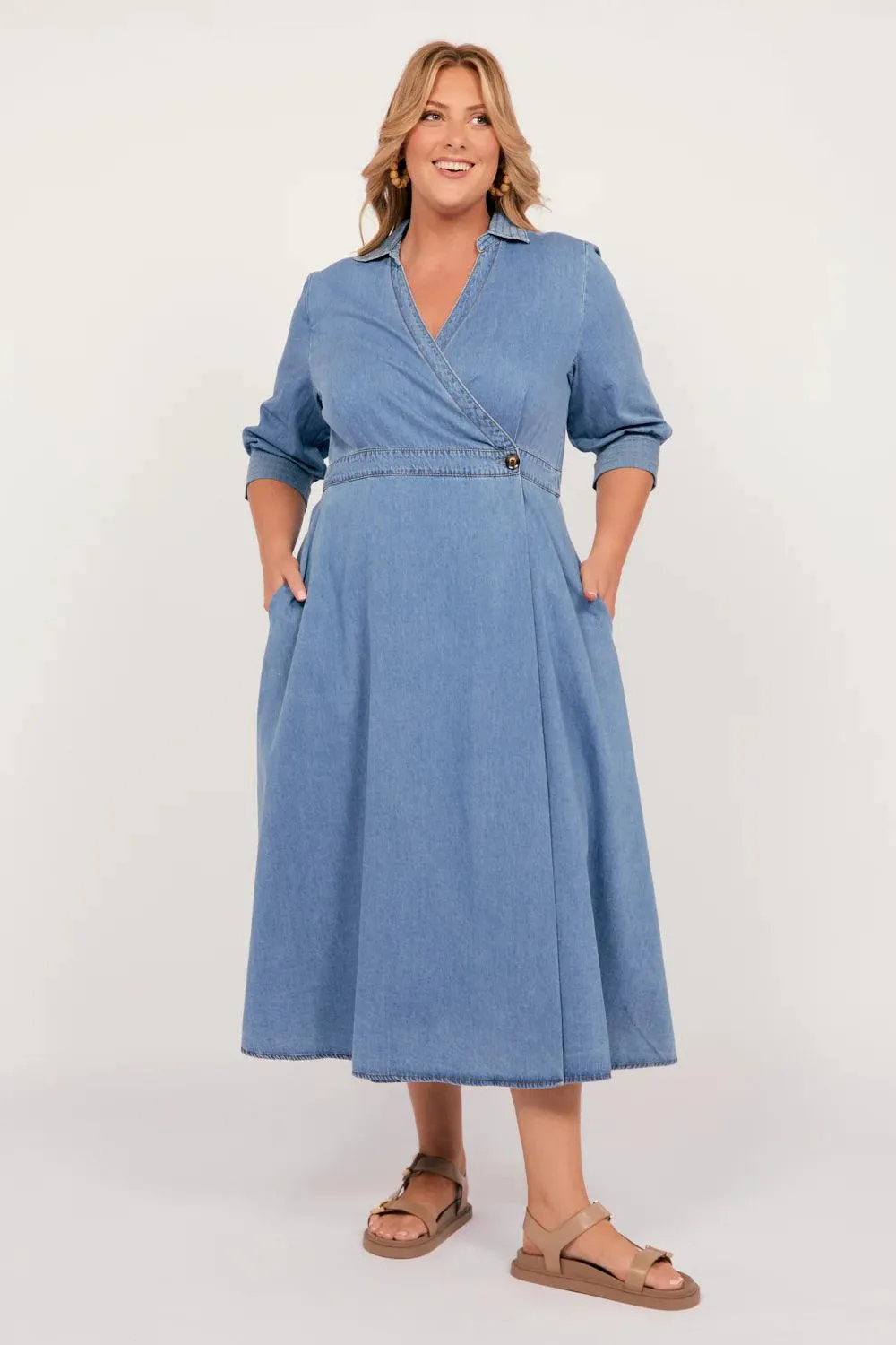 ADRIFT WENDY CHAMBRAY DRESS
