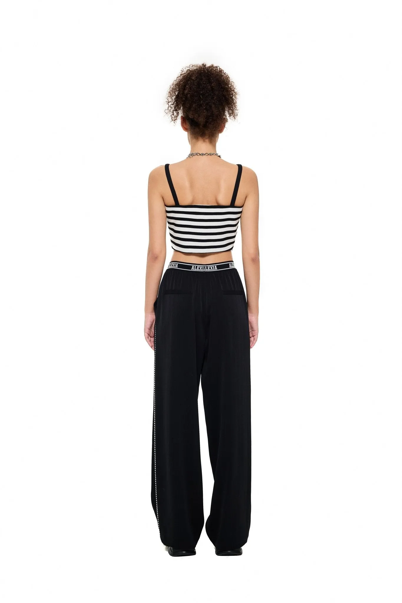 Alexia High-Waist Wide-Leg Trousers in Black