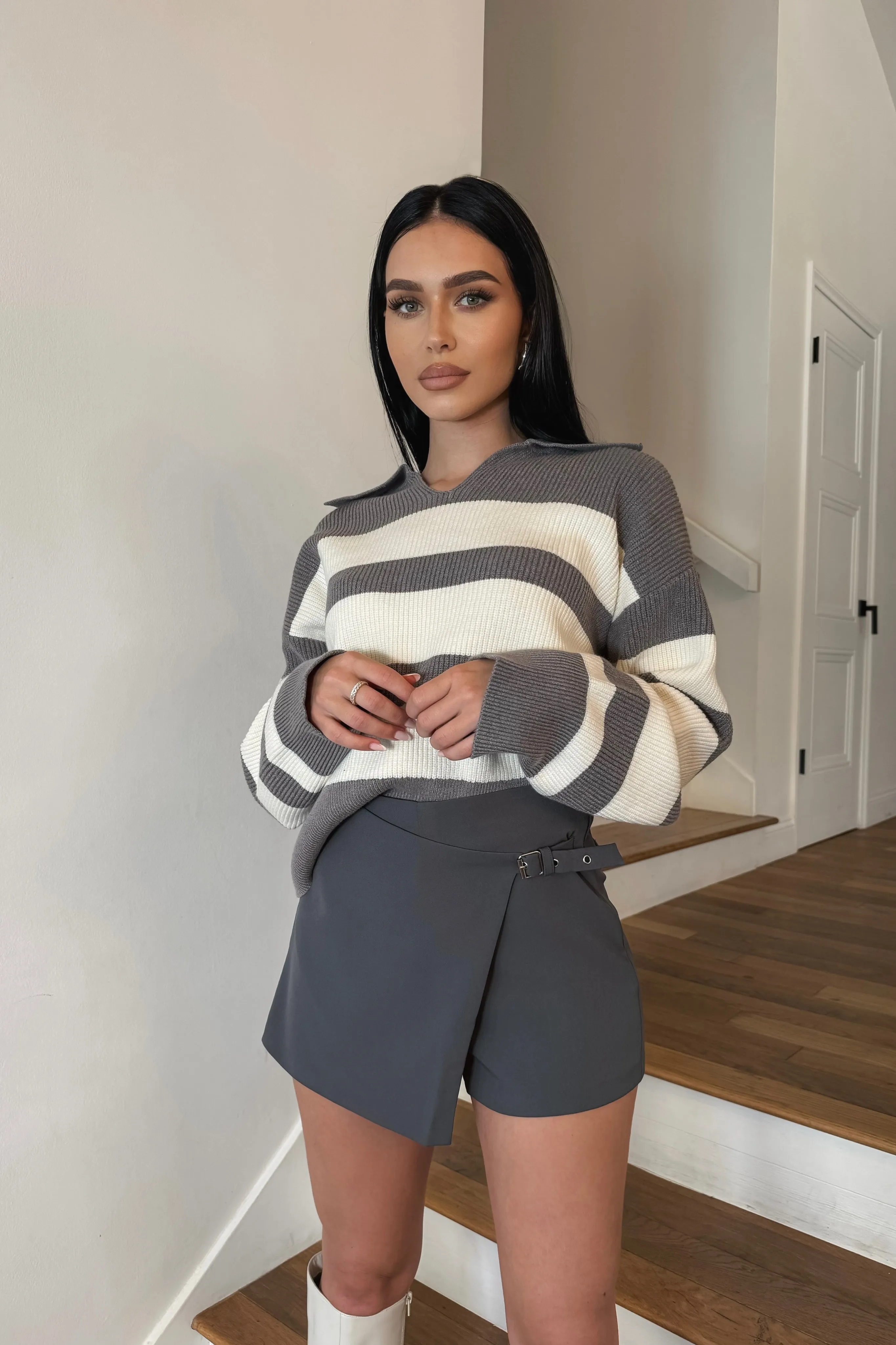 Allegra Striped Knit Sweater