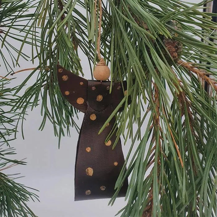 Angel Ornament Gold Dots, set of 3 - Fairtrade