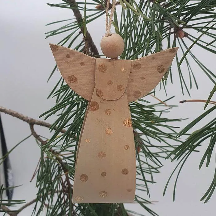Angel Ornament Gold Dots, set of 3 - Fairtrade