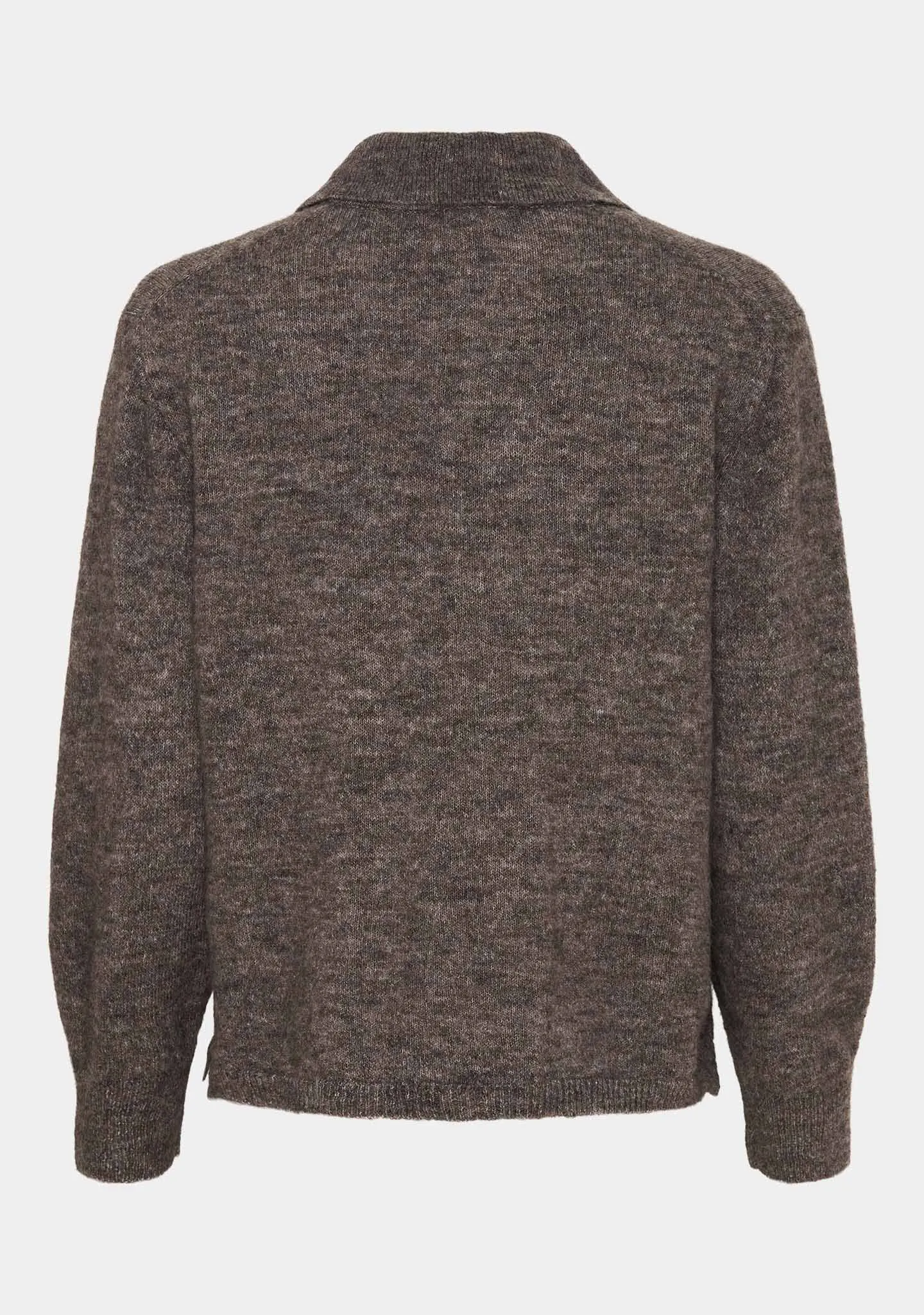 Anna Colar Cardigan - Mole Melange