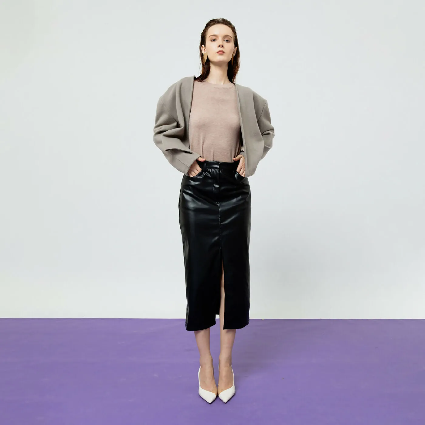 ATSTHELABEL AMARA CREME RIBBED KNIT TOP