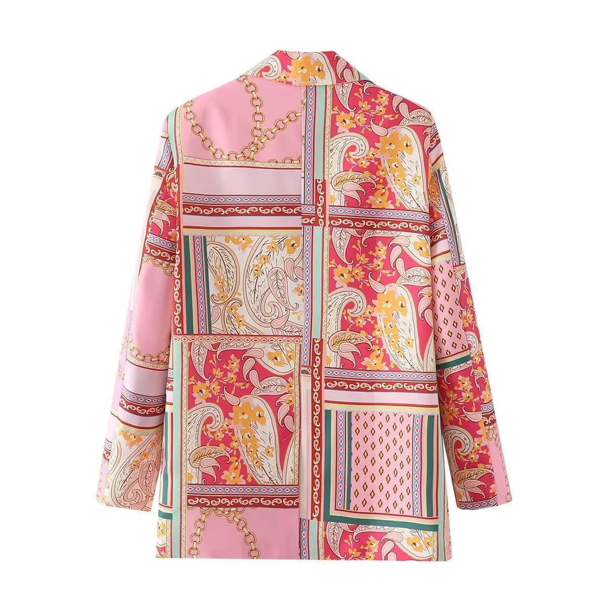Autumn Floral Women's Blazer - Loose Fit for Office Style