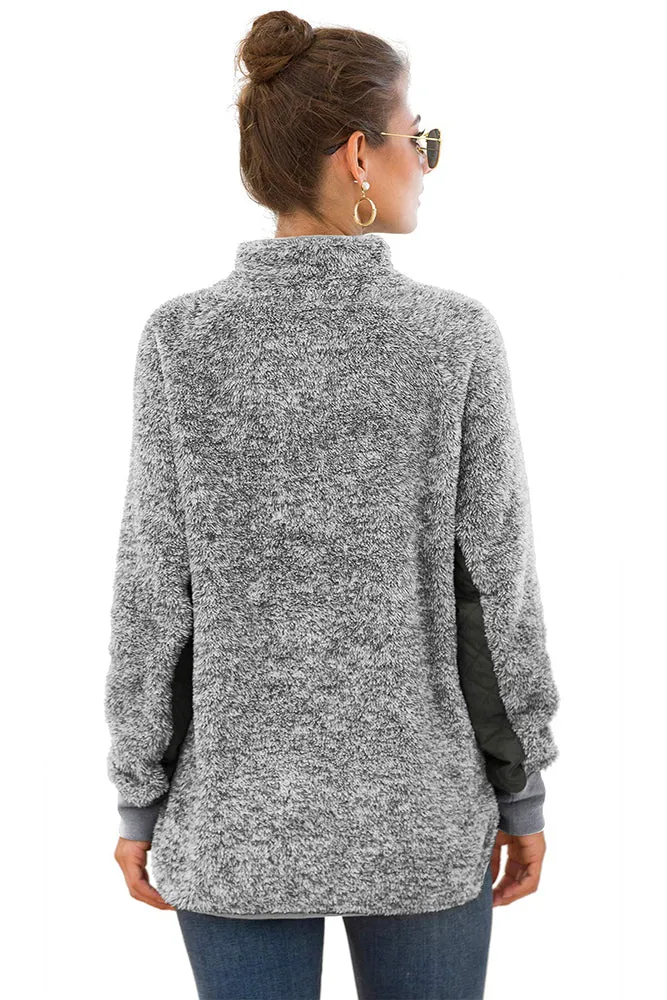 Bettysays Long Sleeves Sweatshirts Outwear with Pocket