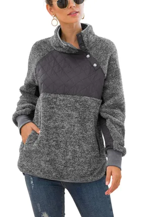 Bettysays Long Sleeves Sweatshirts Outwear with Pocket
