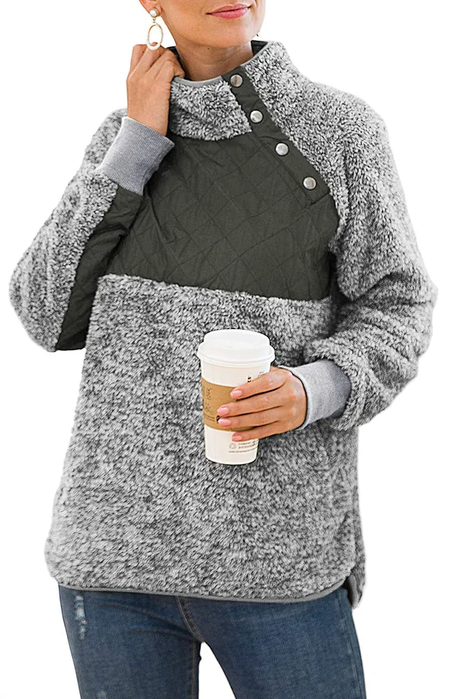 Bettysays Long Sleeves Sweatshirts Outwear with Pocket