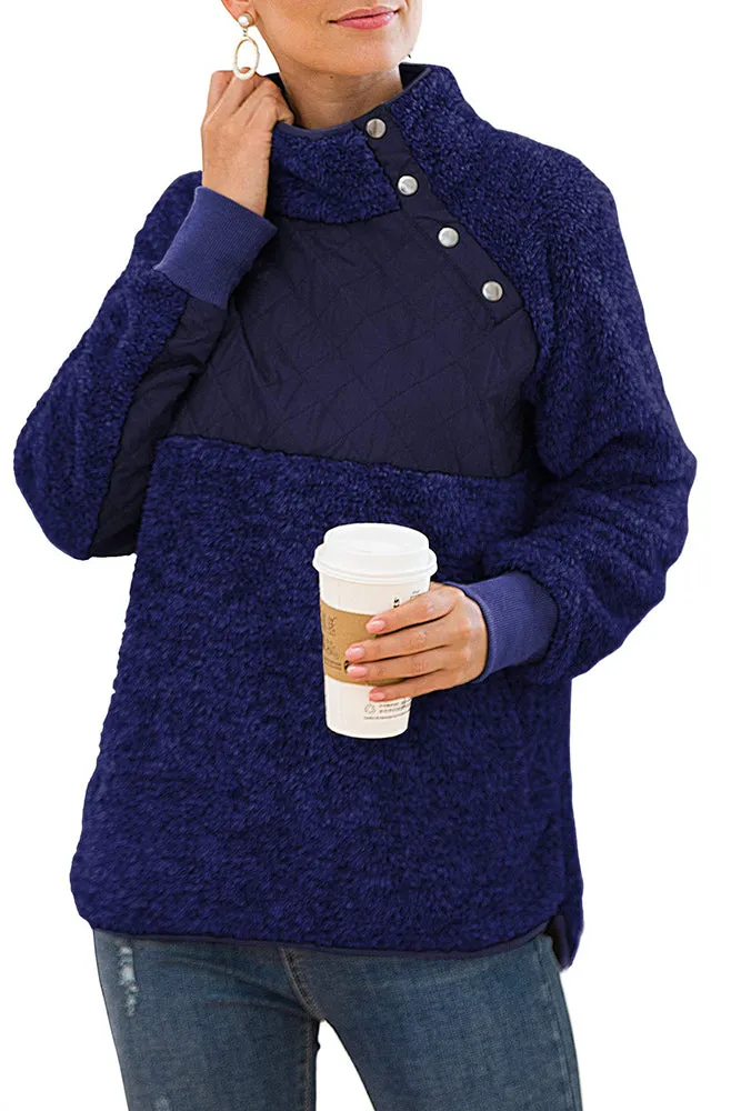 Bettysays Long Sleeves Sweatshirts Outwear with Pocket