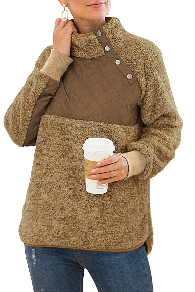Bettysays Long Sleeves Sweatshirts Outwear with Pocket