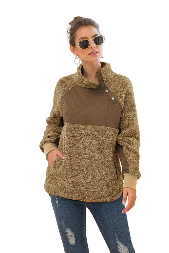 Bettysays Long Sleeves Sweatshirts Outwear with Pocket