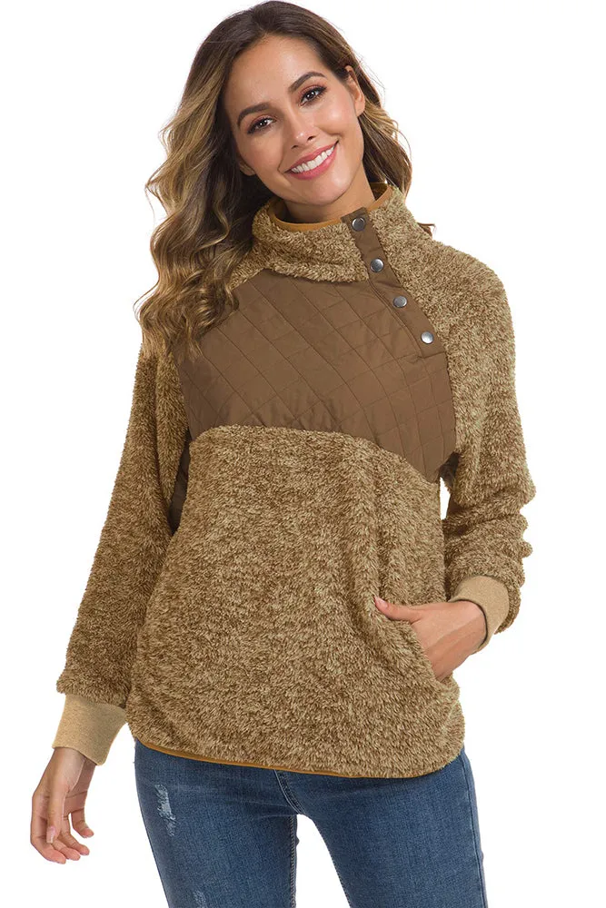 Bettysays Long Sleeves Sweatshirts Outwear with Pocket