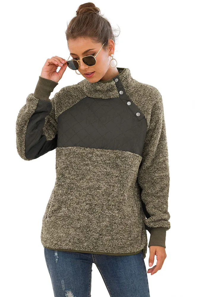 Bettysays Long Sleeves Sweatshirts Outwear with Pocket
