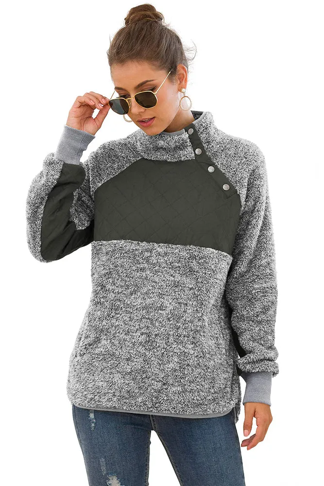 Bettysays Long Sleeves Sweatshirts Outwear with Pocket