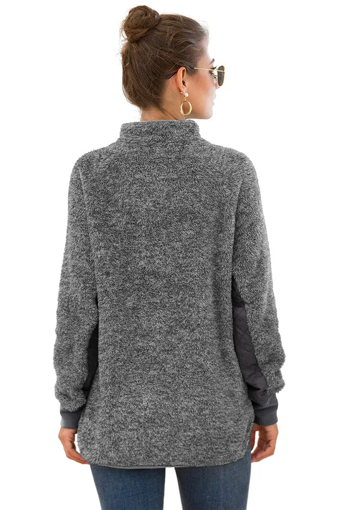 Bettysays Long Sleeves Sweatshirts Outwear with Pocket