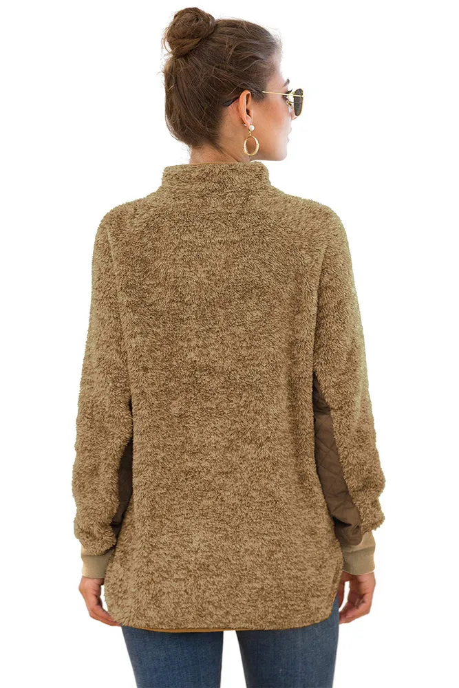 Bettysays Long Sleeves Sweatshirts Outwear with Pocket
