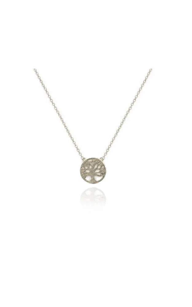 BJNA002RH Rhodium "Tree of Life" Pendant Necklace