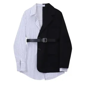 Black And White Blazer whit Belt