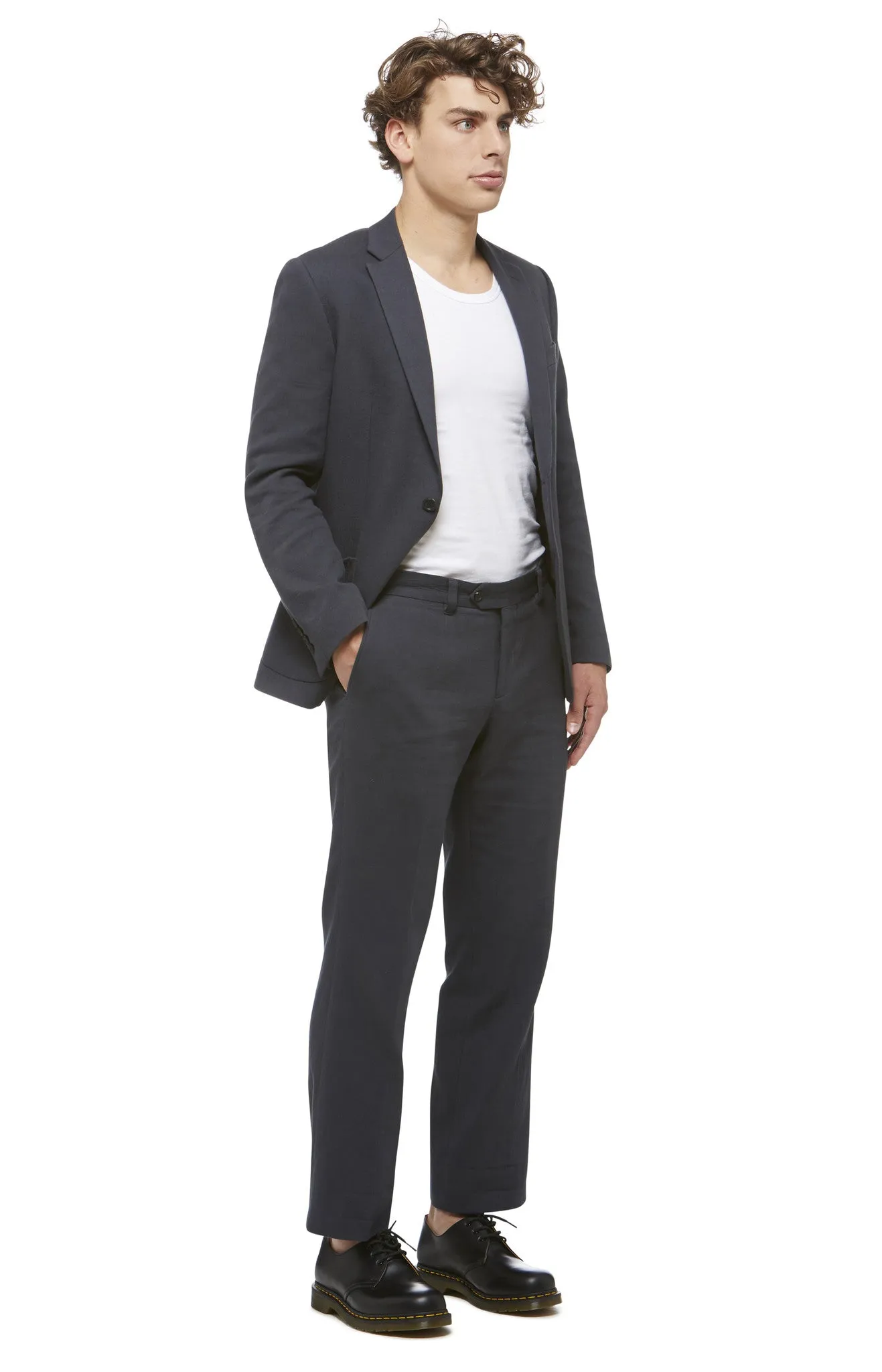 Black Cotton Grunge Wash Trouser