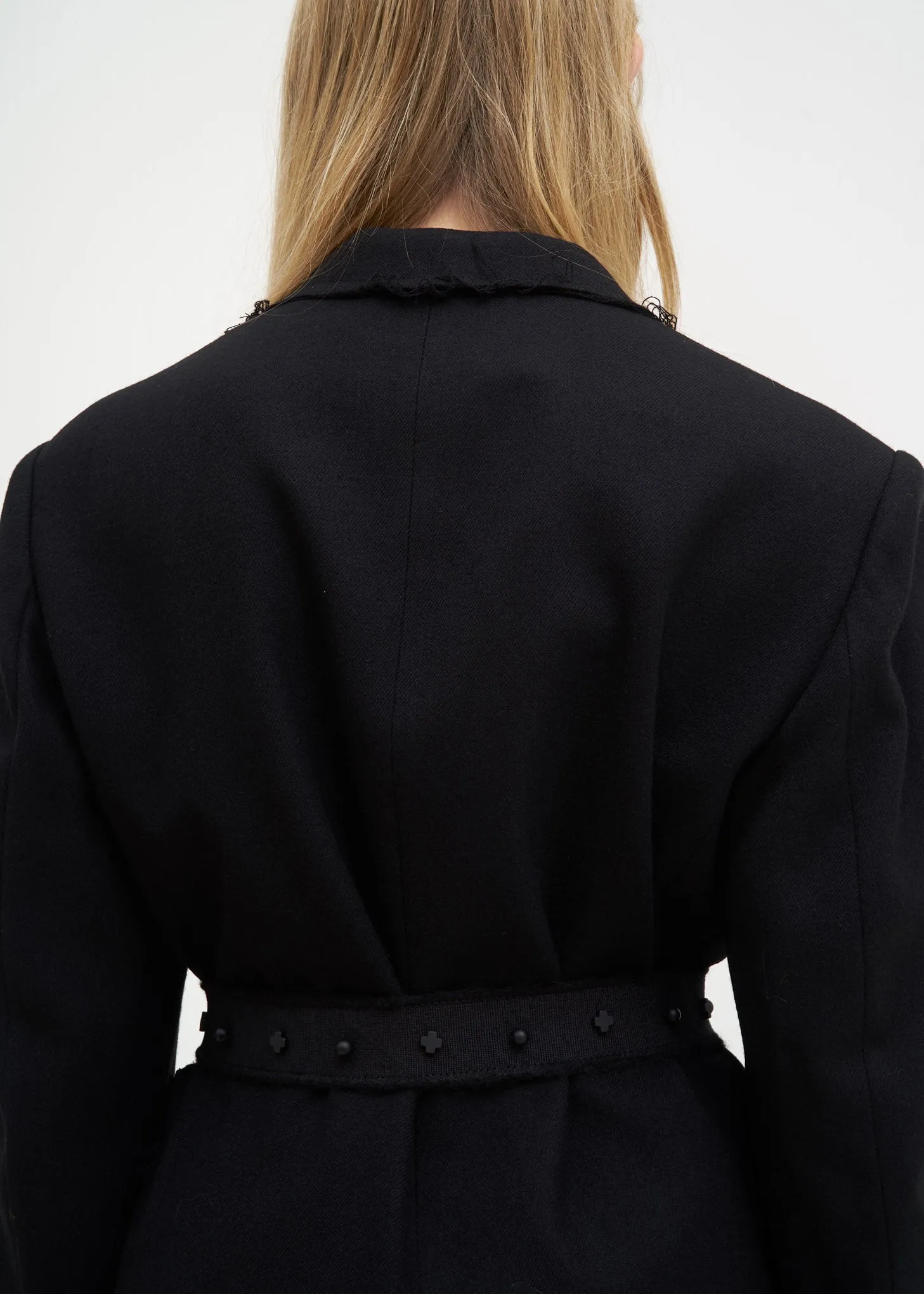 Black Distressed Wool Jacket
