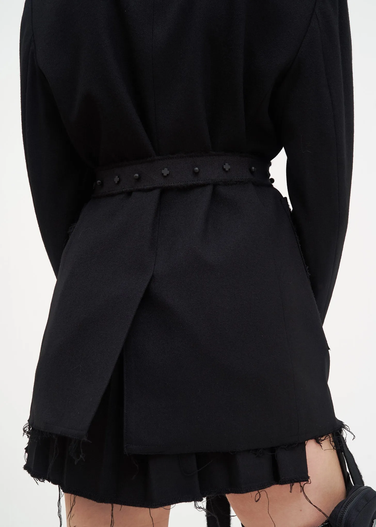 Black Distressed Wool Jacket