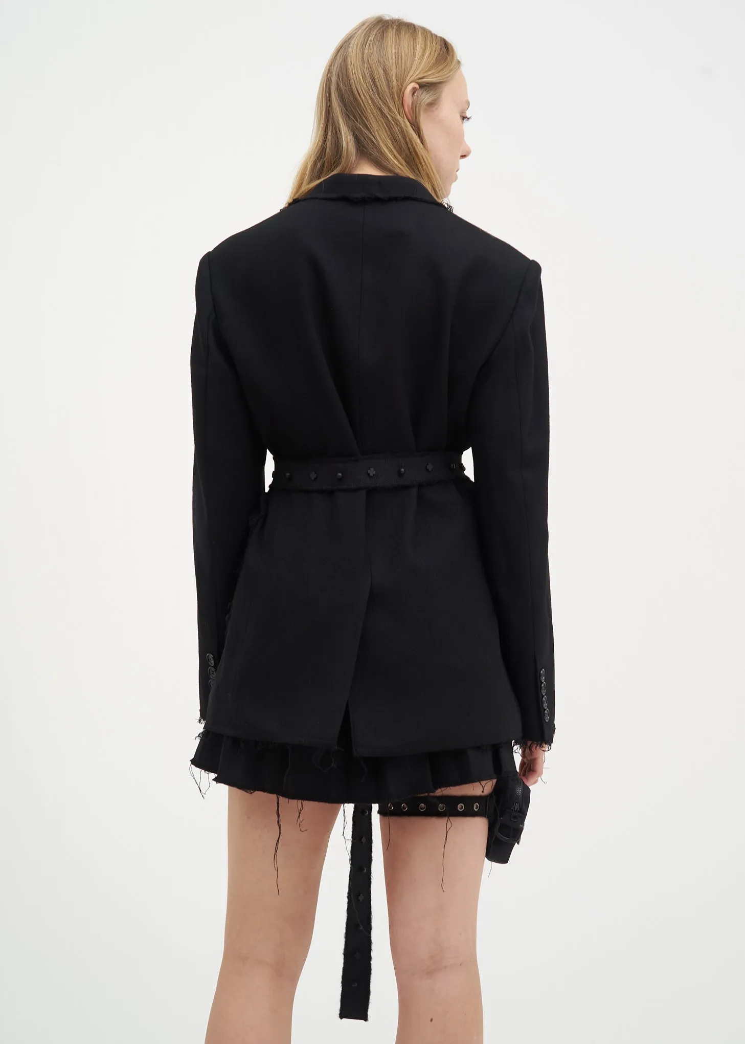 Black Distressed Wool Jacket