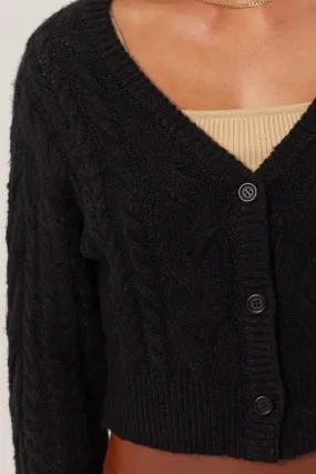 BLACK GOLD CROPPED CARDI