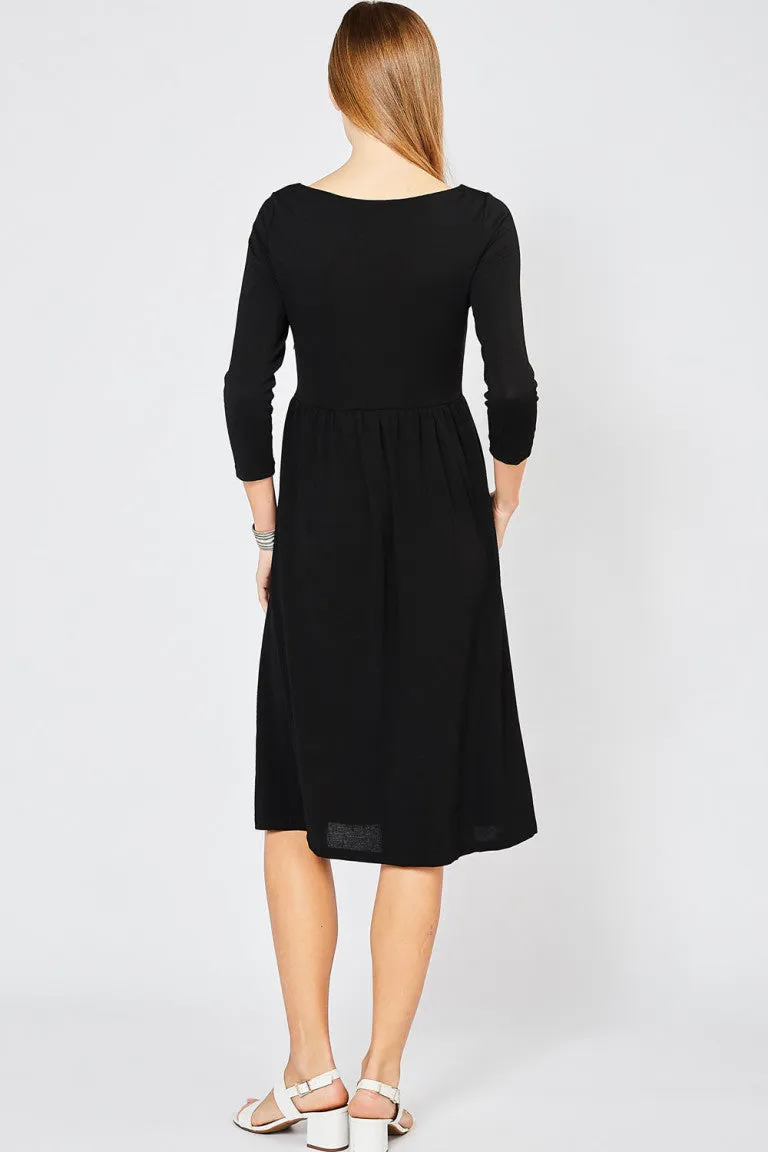 Black Lace Up Front Dress
