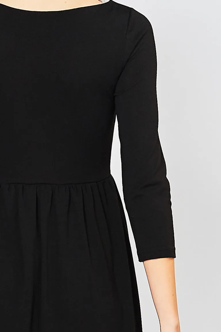 Black Lace Up Front Dress