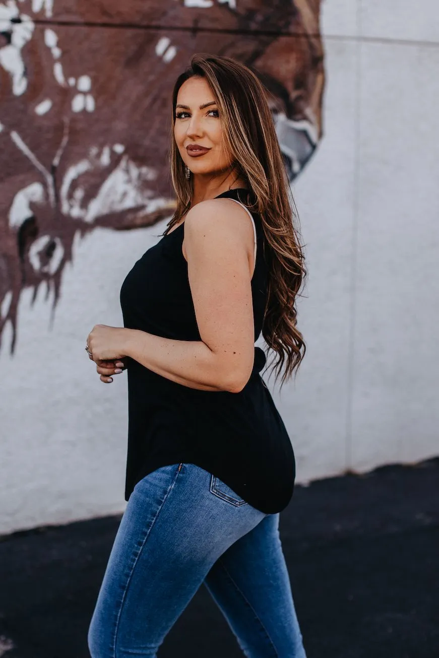 Black Sleeveless Tank Top