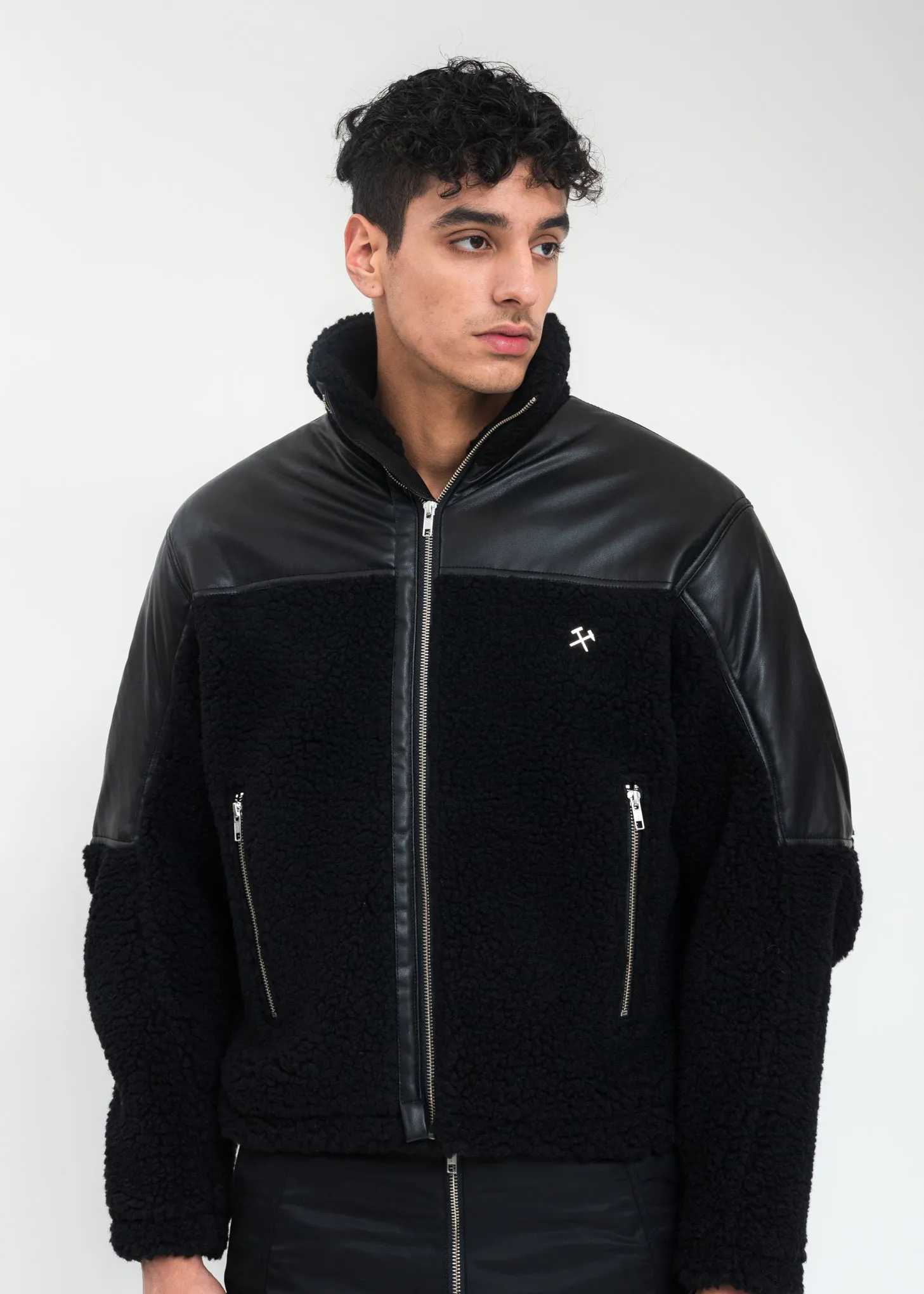 Black Two Tone Fleece Jacket