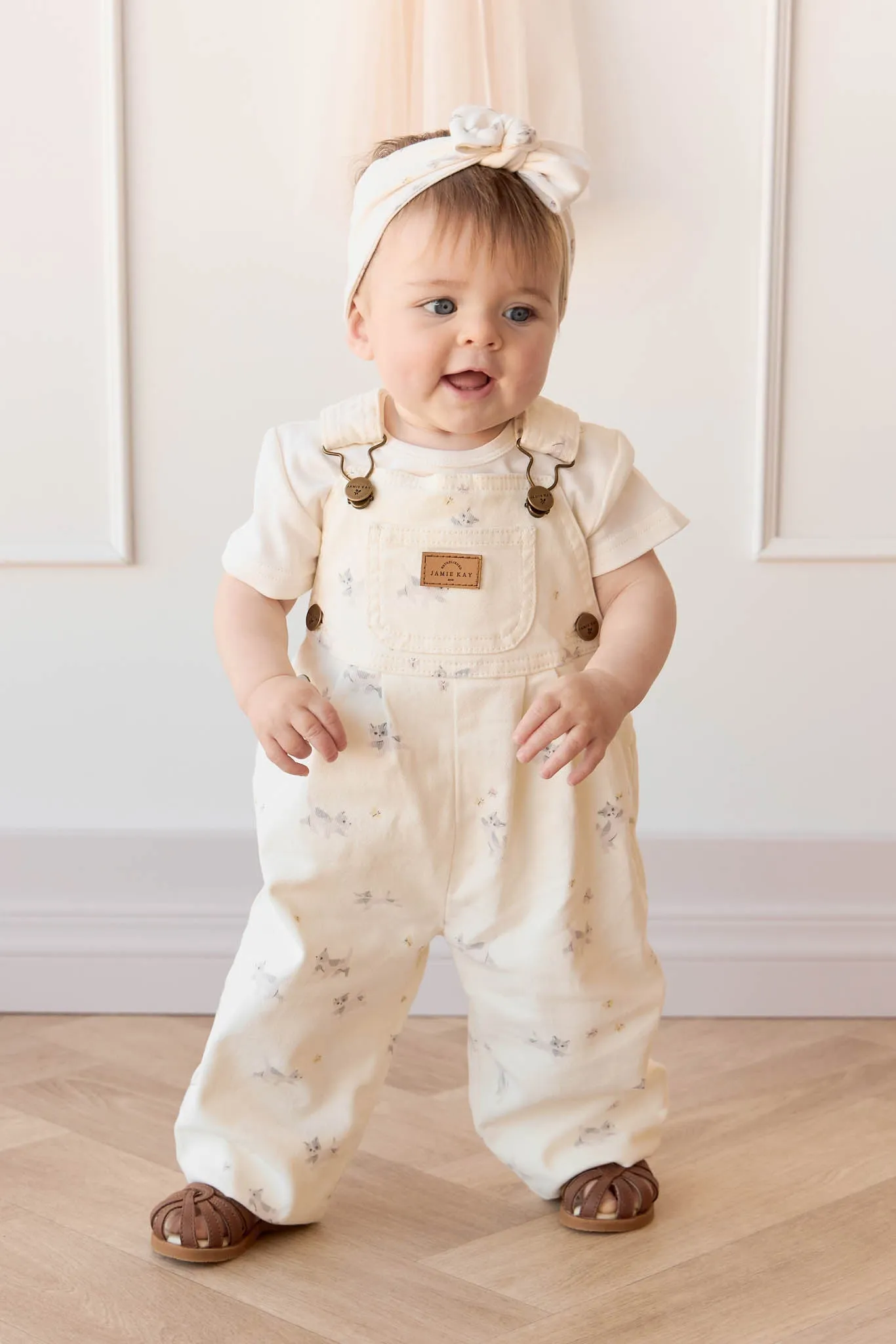 Blair Overall - Playful Kittens Whisper White Large