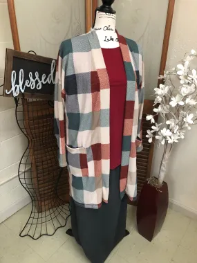 Bold Check Cardigan