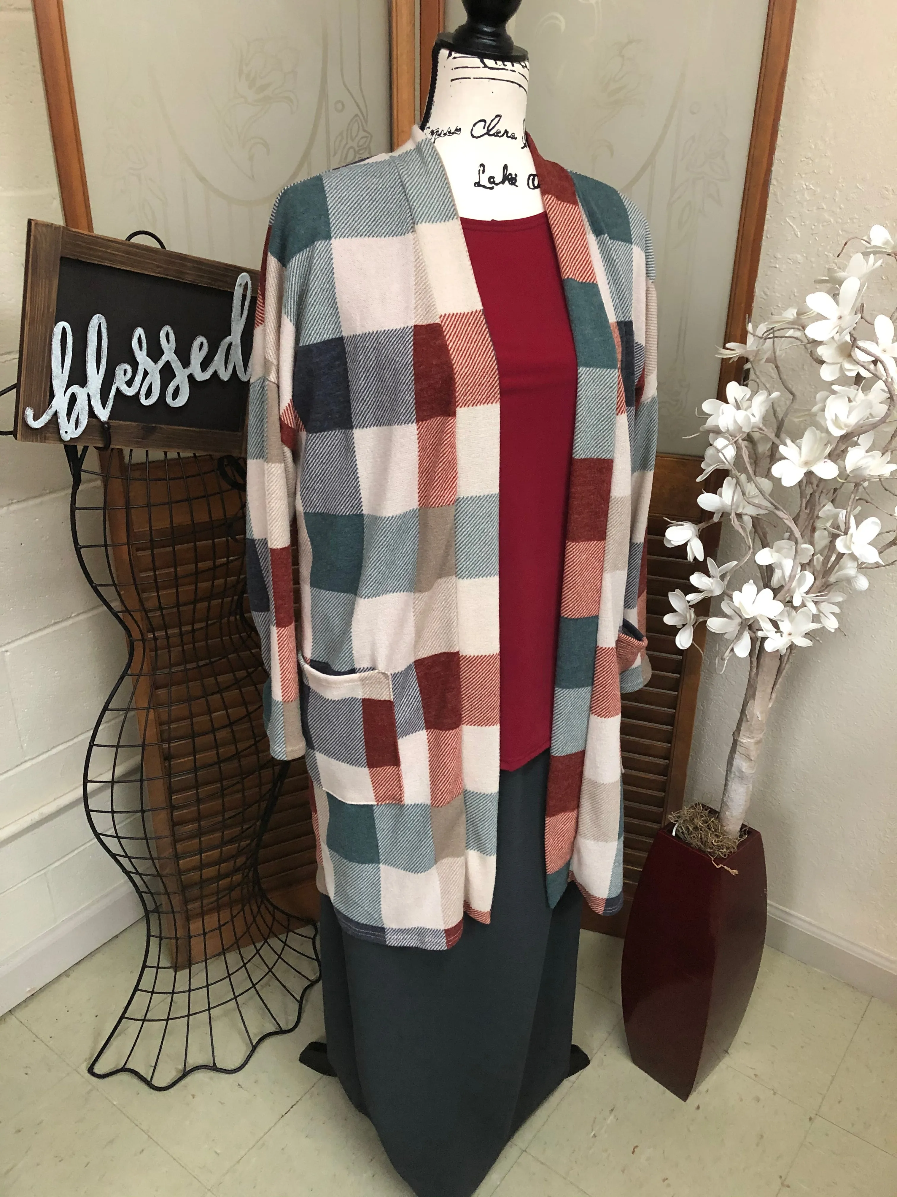Bold Check Cardigan