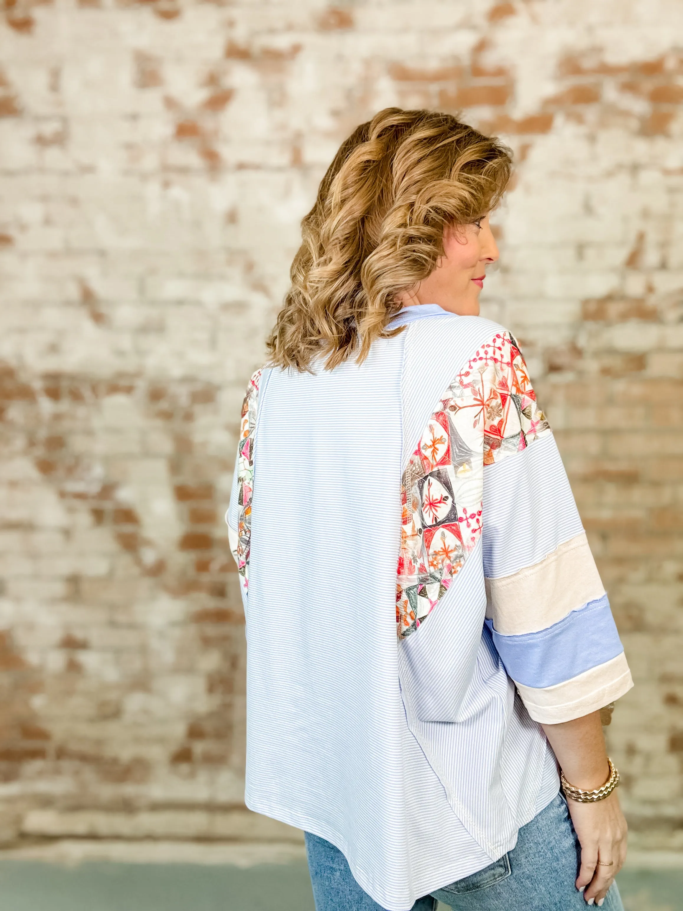 Breanna Stripe Mixed Knit Top