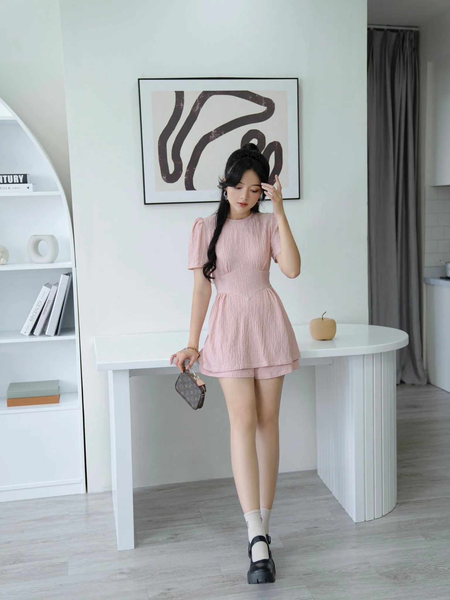 Camie Pink Puffy One Set - Gu Fashion | Vietnam Fashion