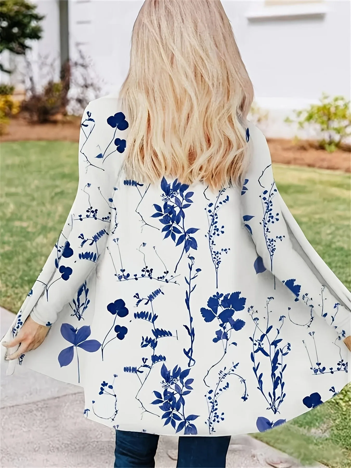 Cardigan with Ethnic Print
