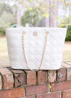 Caroline Hill Quentin Quilted Tote Ivory
