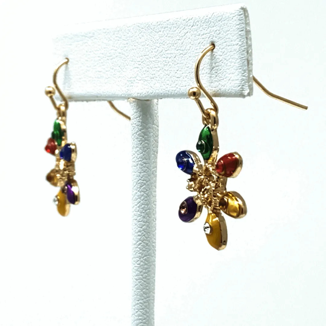 Christmas Earrings With Colorful Lights