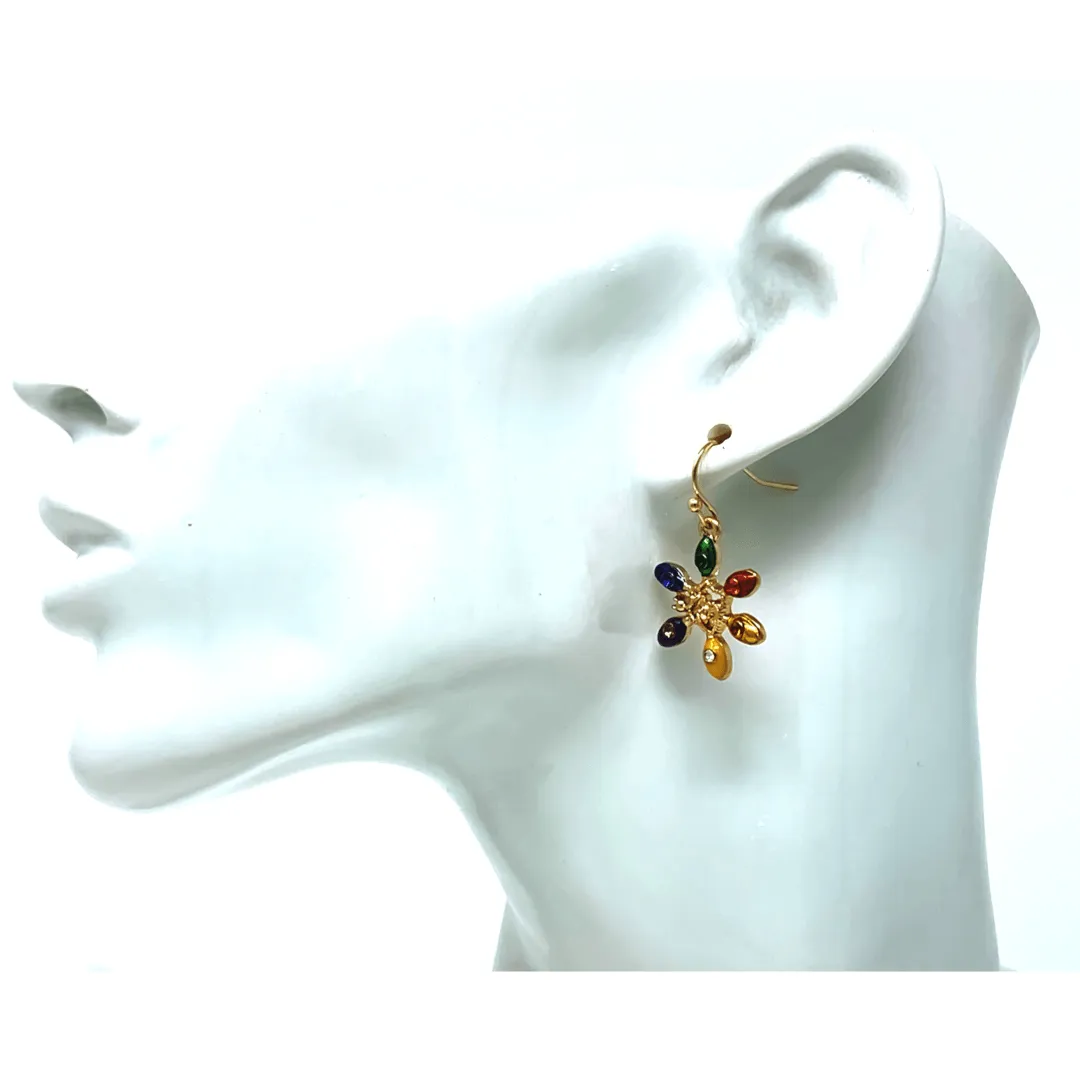 Christmas Earrings With Colorful Lights