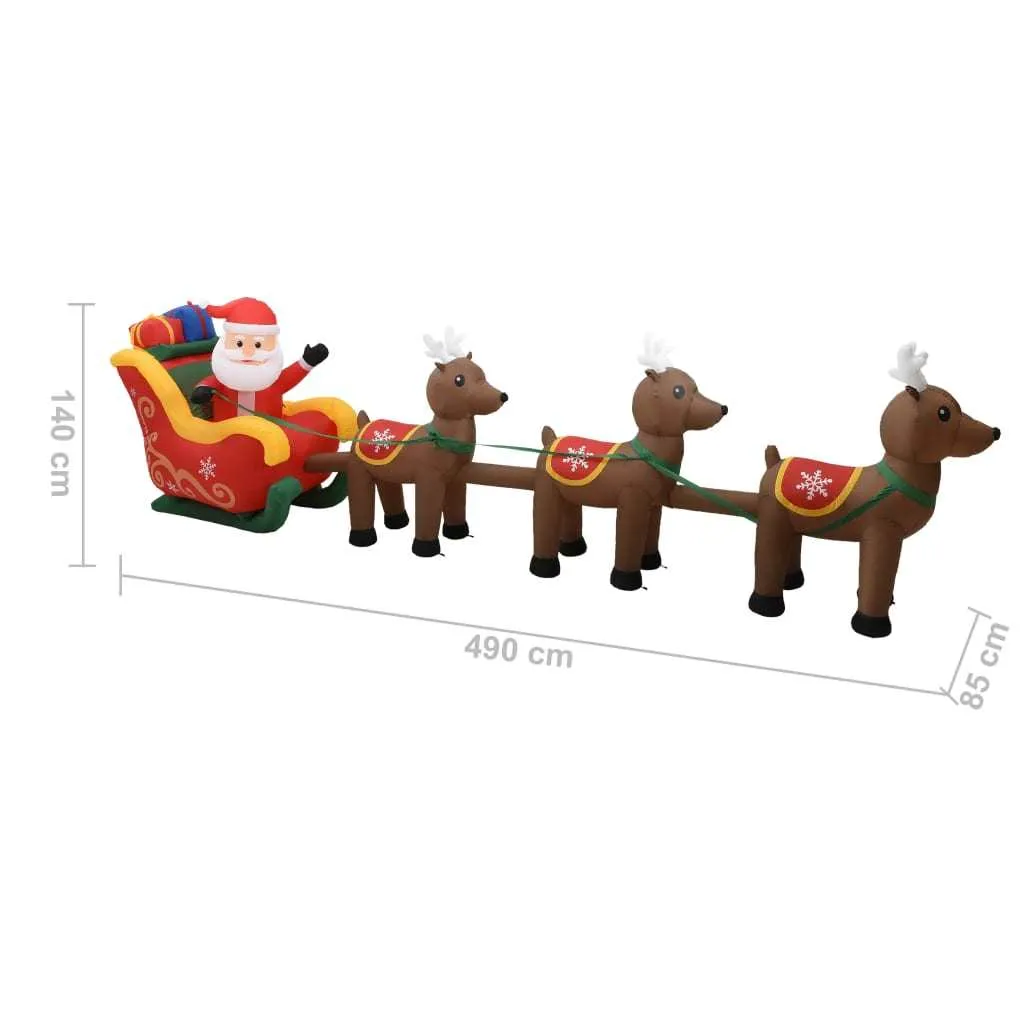 Christmas Inflatable Santa and Reindeer Decoration LED 192.9"