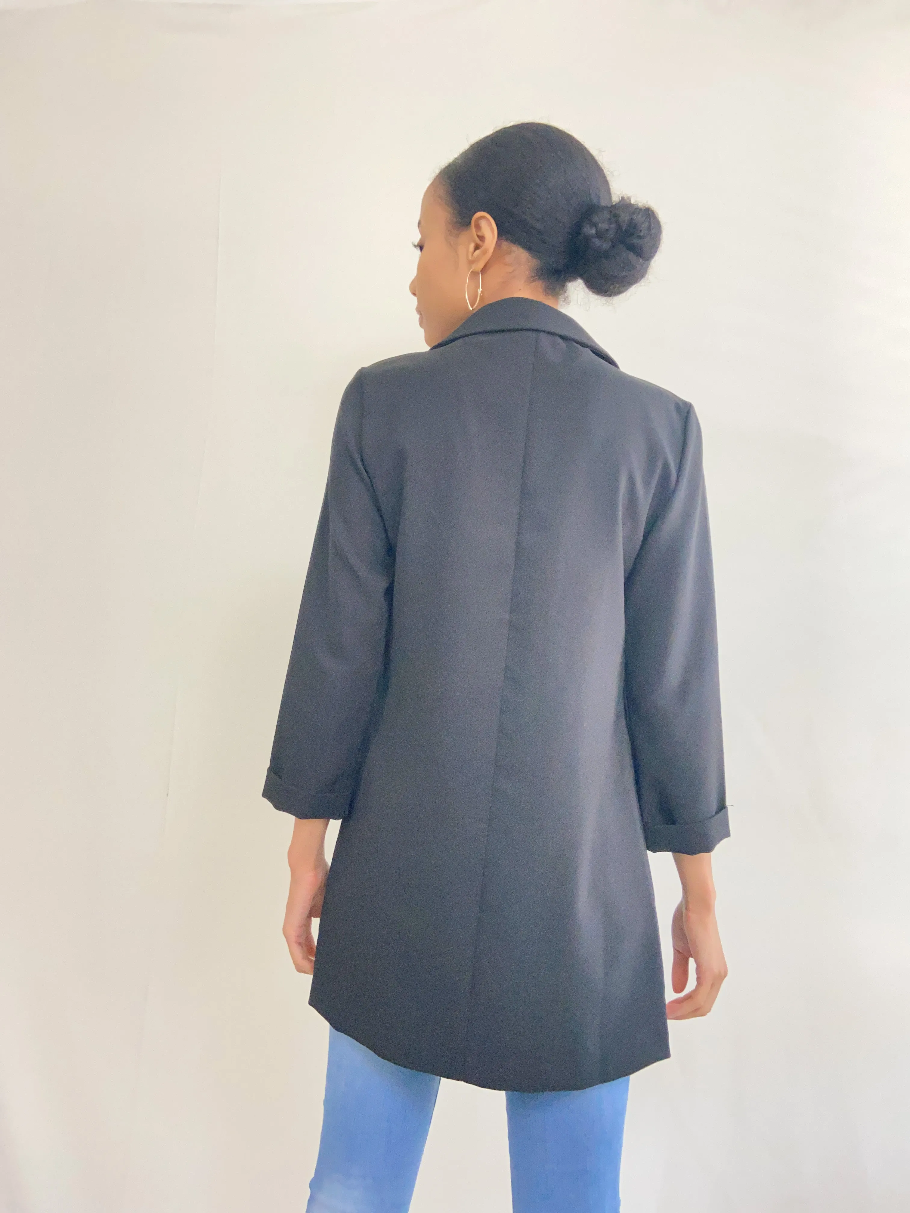 Classic Black Long Blazer