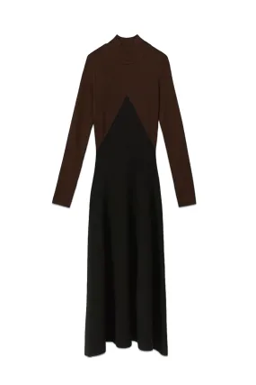 Colourblock Ribbed Midi Dress